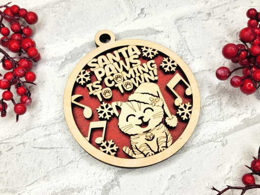 Funny Punny Ornaments - Santa Paws is Coming to Town