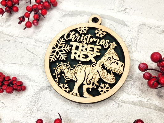 Funny Punny Ornaments - Christmas Tree Rex