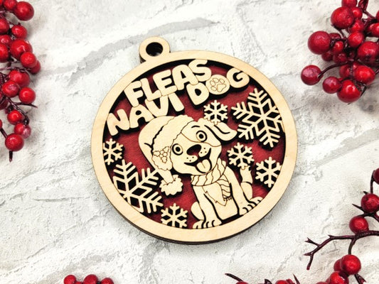 Funny Punny Ornaments - Fleas Navi Dog