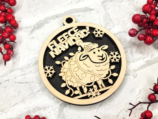 Funny Punny Ornaments - Fleece Navidad