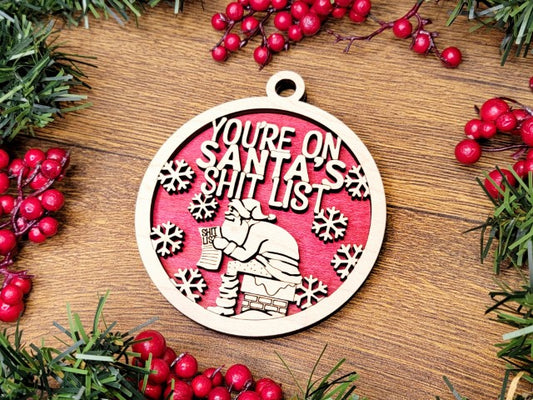 Naughty But Nice Ornaments - Santas Sht List