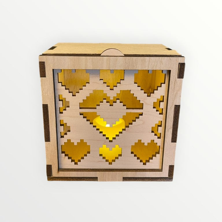 8-Bit Hearts Square Face